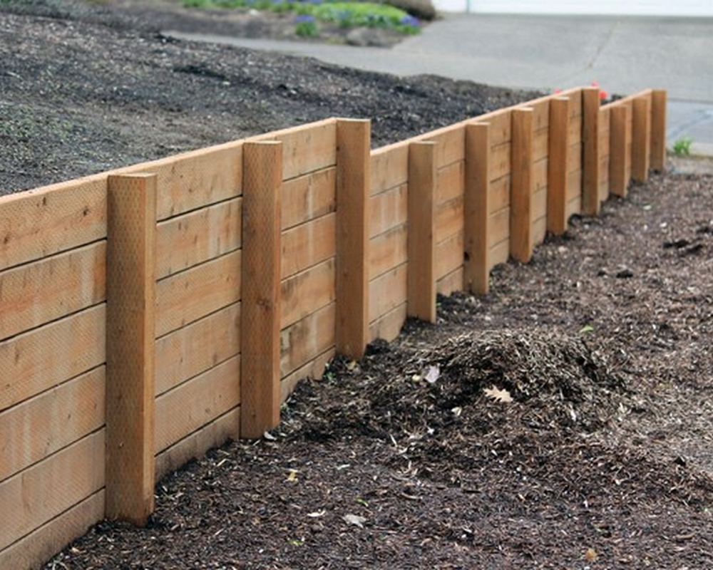 Completed retaining wall in Doncaster