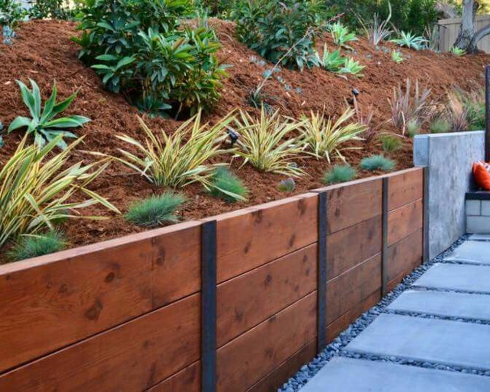 Completed retaining wall in Warrandyte